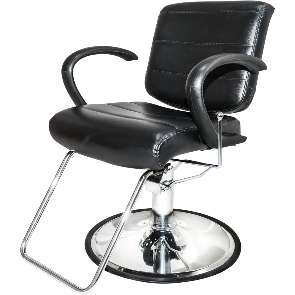 

PureSana Chromium Vinyl Kyler 360-градусный профессиональный универсальный салонный стул с регулируемым механизмом наклона и вращающимся
