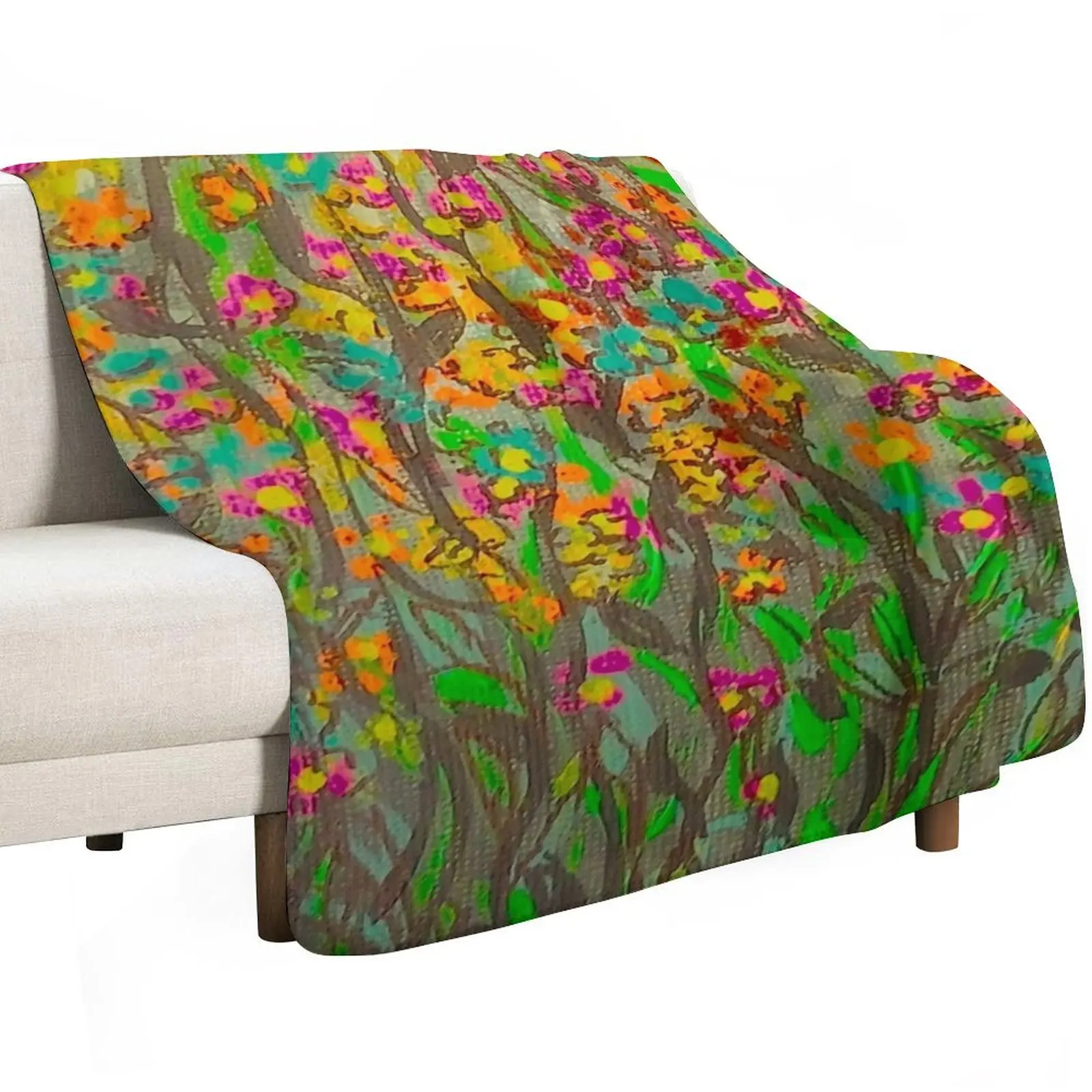 Florets (5) - Wild Flower Meadow Throw Blanket Fluffy Cozy Throw Blanket for Home Decor