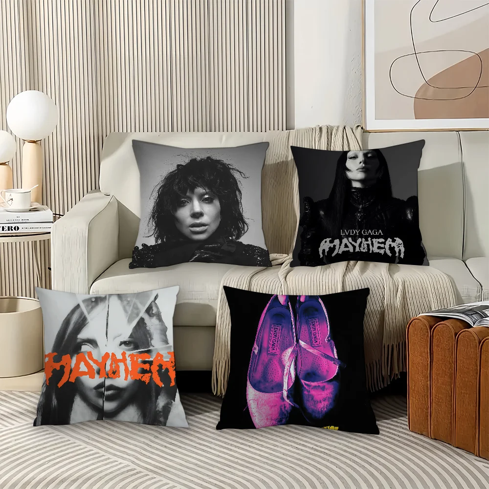 

American singer L-Lady G-Gaga Pillow Case Office Cushions Suitable For Sofa Car Bedroom Decorative Cushion Cover