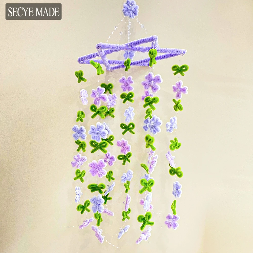 

Simulated Four Leaf Clover Wind Chime Dream Catcher Pendant for Outside Home Wedding Party Memorial Decoration Gifts K104