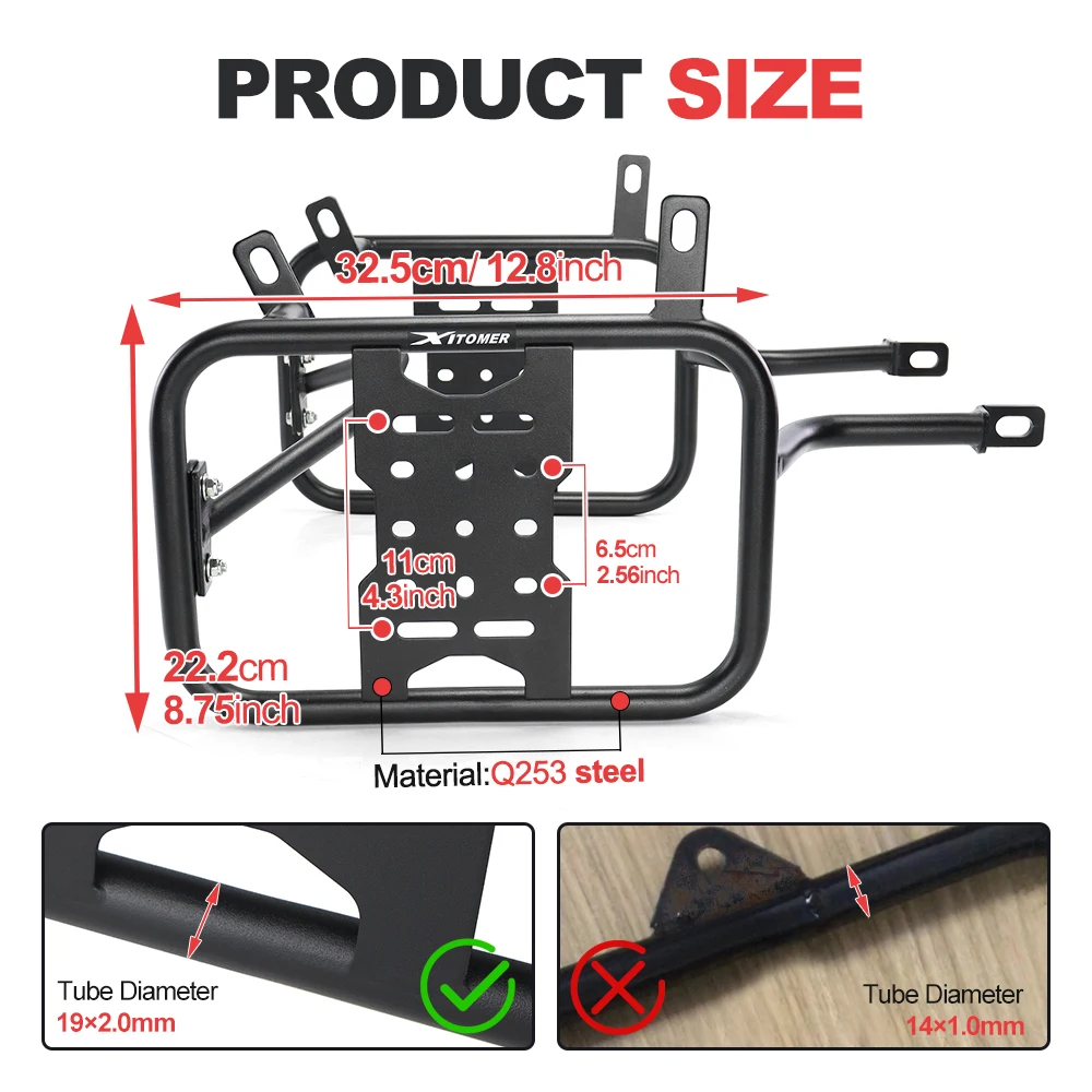 Motorcycle Side Luggage Rack Bracket Fit For Honda CB500X 2019-2022 2023 CB 500X Side Bag Pannier Saddlebag Holder Support Racks