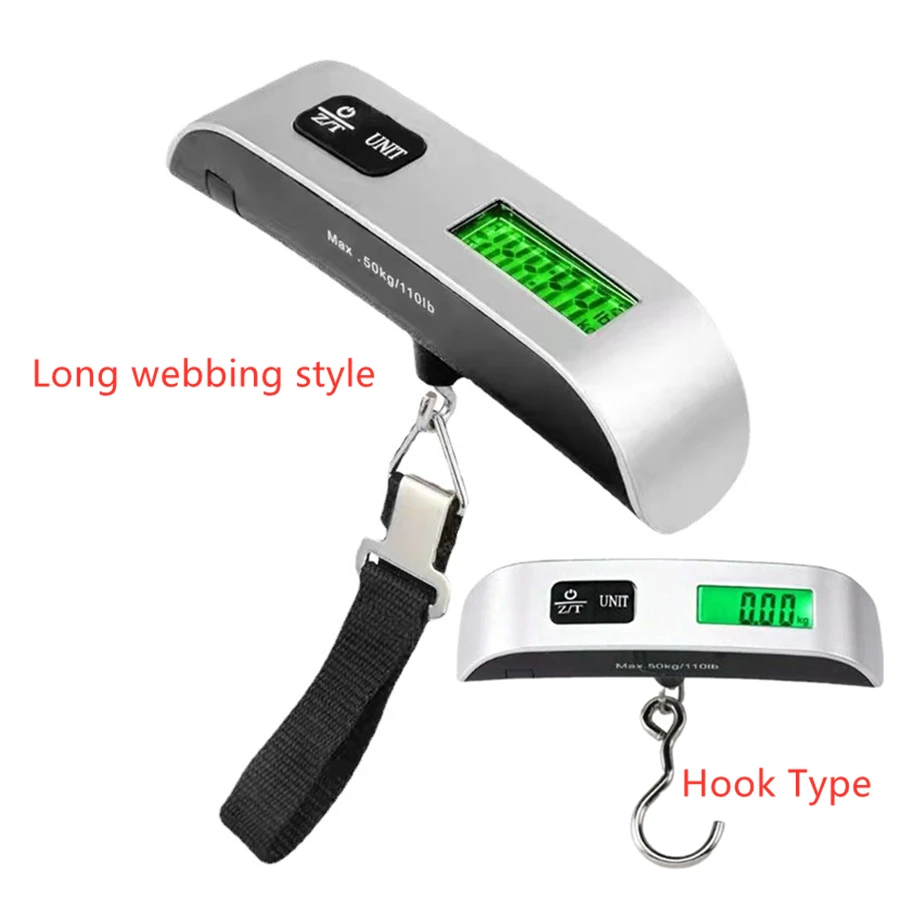 Tragbare Waage, digitales LCD-Display, elektronisches Gepäck, hängender Koffer, Reisegewicht, Gepäcktasche, Rucksäcke, Gewichtsbalance-Werkzeuge