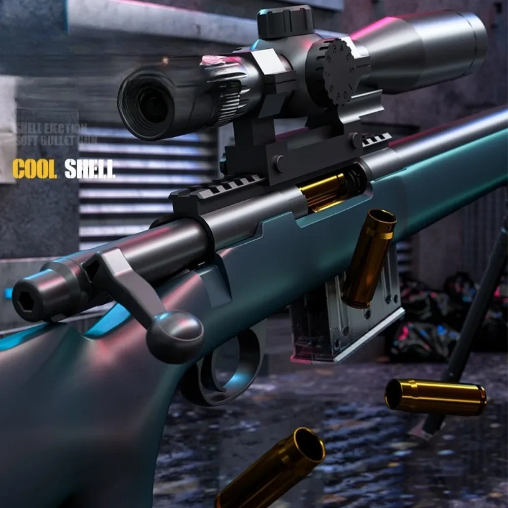 M24 Shell Throwing Soft-Bullet Toy Gun Manually Loaded Sniper Rifle Outdoor Games CS Fighting for Boys Christmas Gift