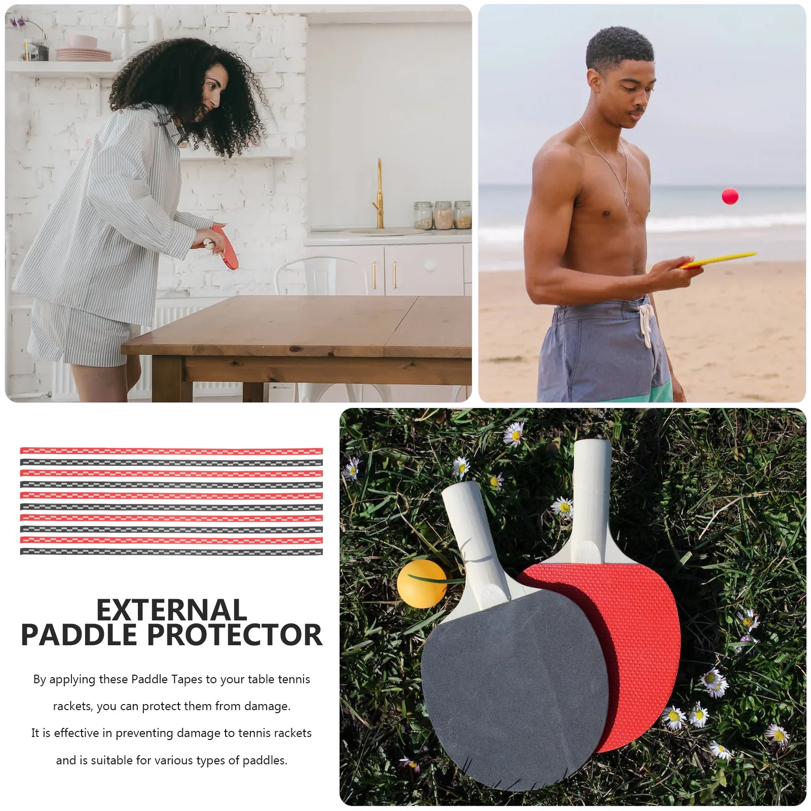 

10pcs Table Tennis Edge Guard Protective Sponge Paddle Tape Adhesive Corner Protectors Foldable Racket Buffer Portable Long