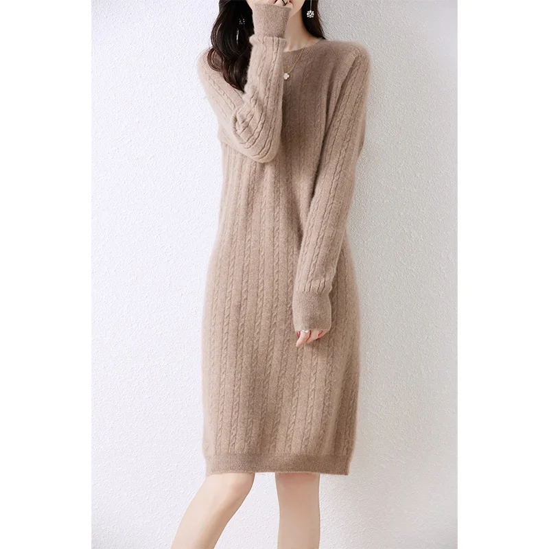 

Wool Knitted Skirt for Women, Long Skirt, Simple and Authentic, High End, Luxury Clothing, Temperament, Winter, New, 2022