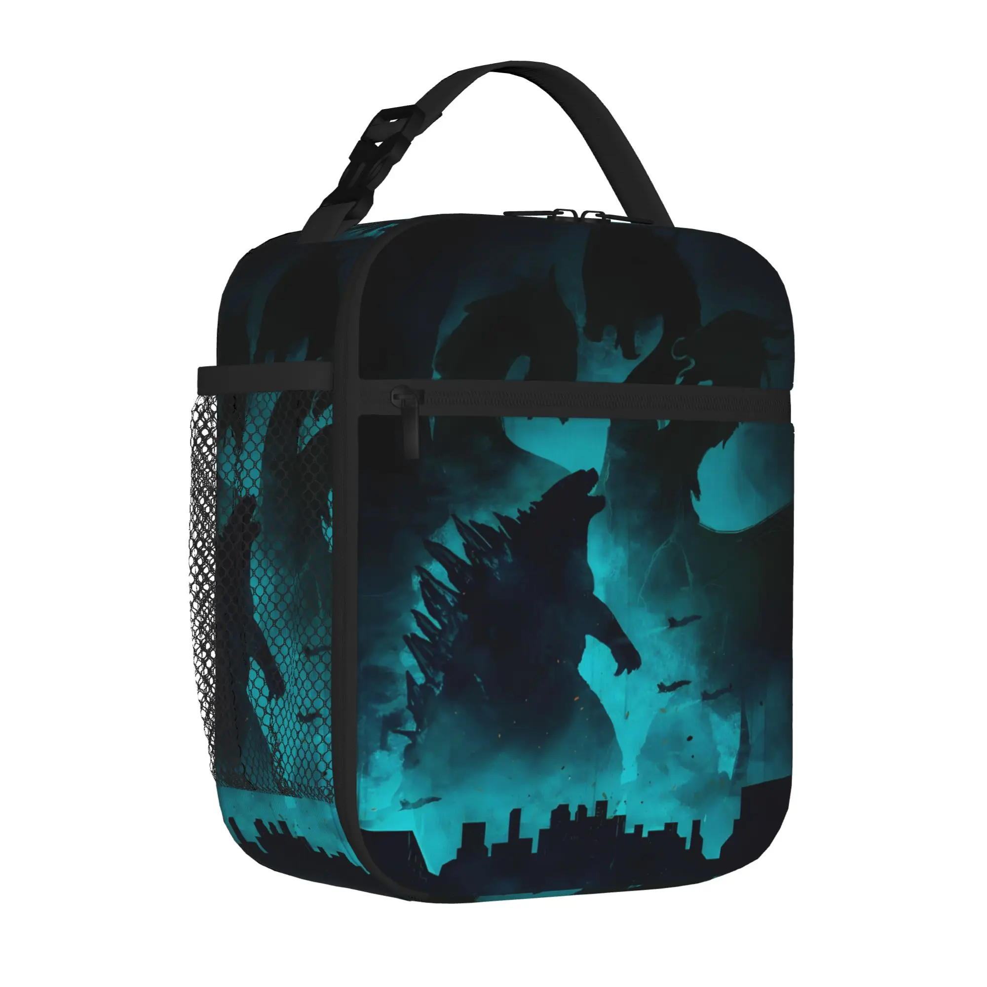1 Piece Zipper Closure King Ghidorah Storage Bag Pocket Godzilla  School Lunch Food Box Reusable For Lunch Food Bag