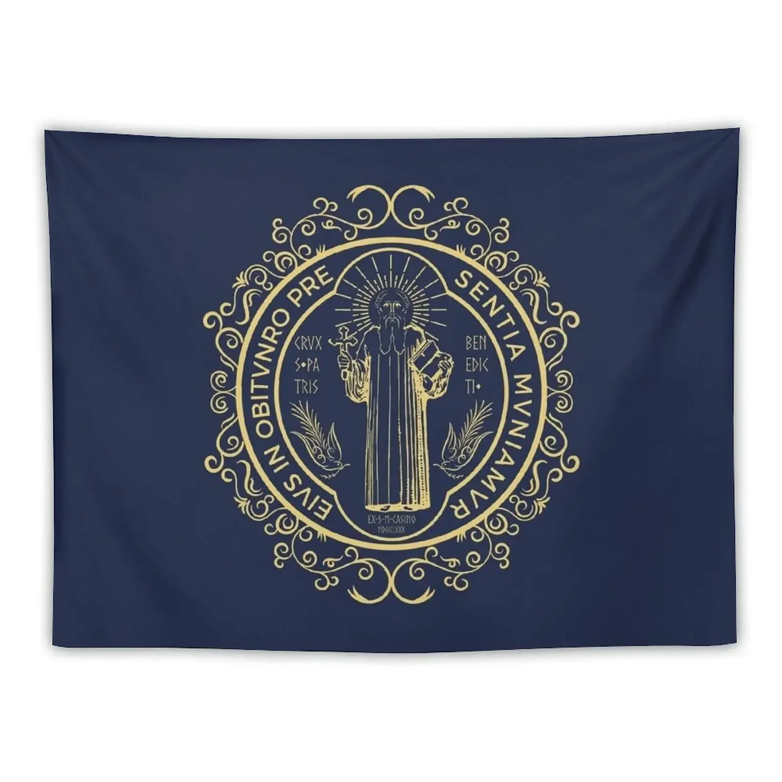 The Medal of Saint Benedict Tapestry Wall Decoration Wall Tapestries Tapestry