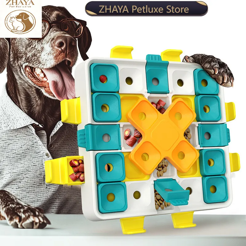 ZHAYA Dog Slow Feeder Puzzle Bowl Interactive Treat Dispenser Anti Boredom Enrichment Mat Pet Eating Fun Lick Toy