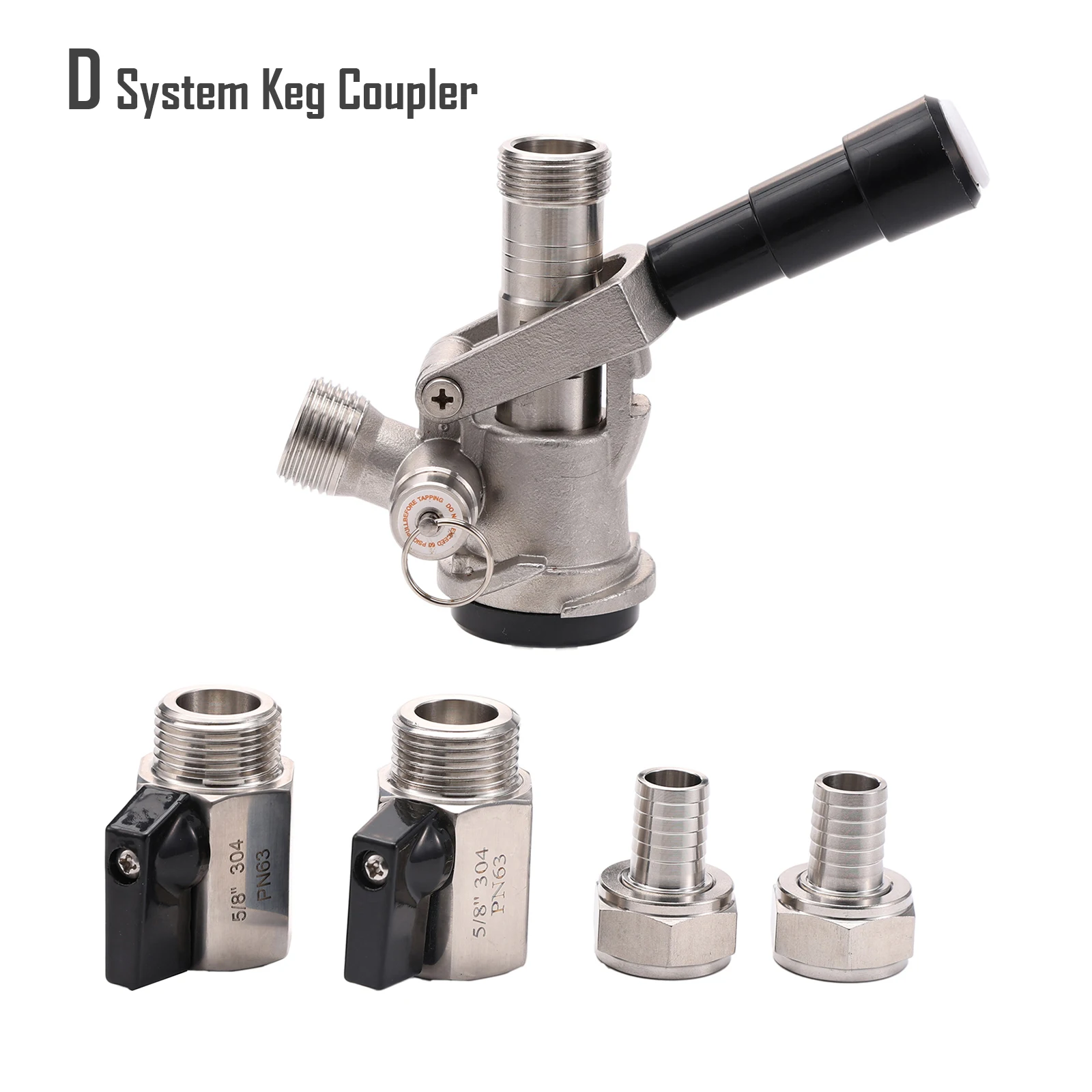 Keg Washing and Filling Coupler with Dual 1/2\