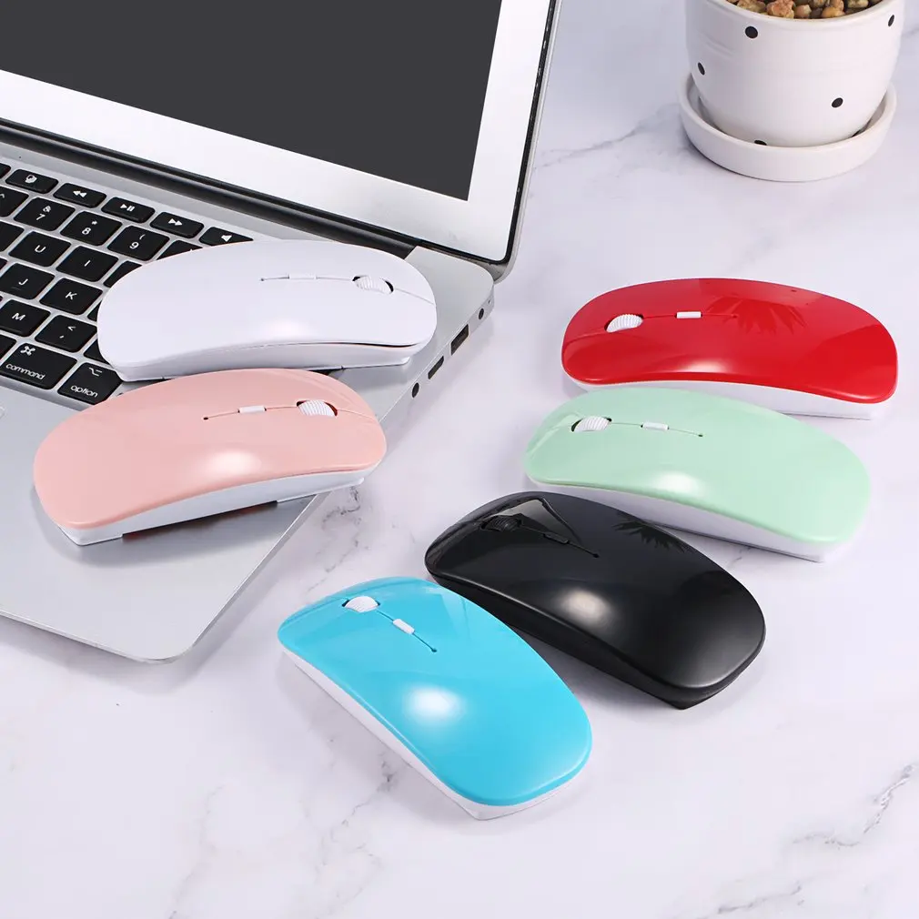 Wireless Rechargeable Mouse for Laptop Computer PC,  Slim Mini Noiseless Cordless Mouse, 2.4G Mice for Home/Office