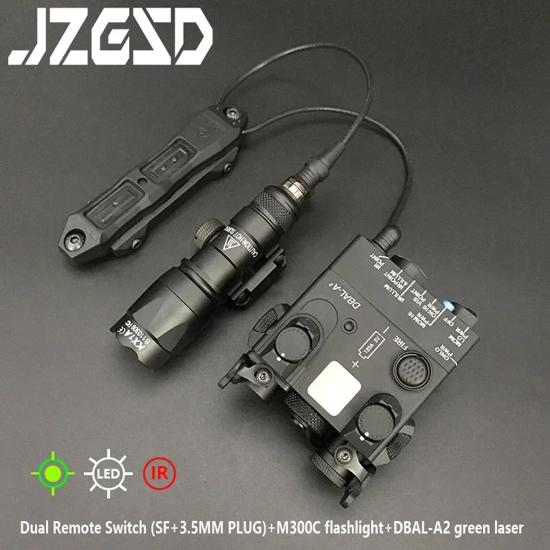 المعادن التكتيكية DBAL-A2 الأحمر IR الليزر A2 الليزر الأخضر المزدوج مفتاح بالتحكم عن بعد سلاح الصيد ضوء Surefir M300C M600C مجموعة مصابيح يدوي #6
