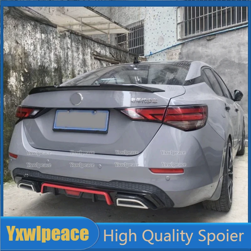 Para nissan sentra sylphy 2020 2021 2022 2023 abs plástico sem pintura cor tronco traseiro spoiler corpo kit acessórios