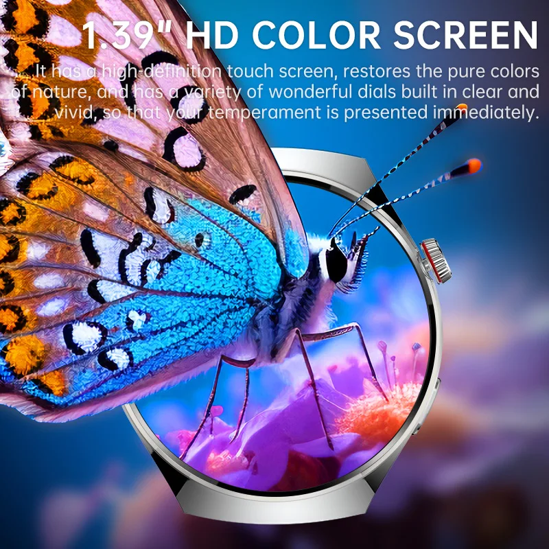 BK03 1.39 "HD شاشة مستديرة بلوتوث الاتصال ساعة ذكية AI صوت الصلب مقاوم للماء ضغط الأكسجين في الدم Smartwatch أوضاع رياضية