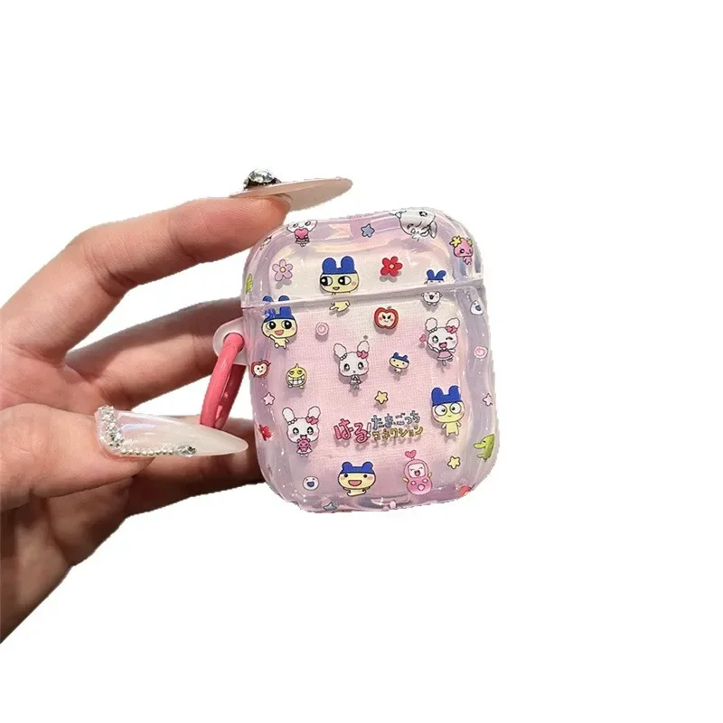 حافظة سماعة أذن شبه شفافة كرتونية لطيفة، مناسبة لسماعات AirPods 4 3 2 1 AirPods Pro 2 Pro