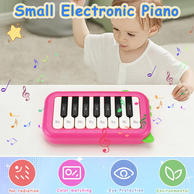 15Key Pocket Piano Mini Electronic Piano One Click Switching Between 3 Different Tones Illuminated Keys Music Instrument