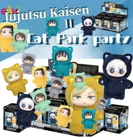 

In Stock Genuine Eaki Jujutsu Kaisen Season 2 Cat Park Party Gojo Satoru Blind Box Plush Wrist Bag Pendant Model Collection