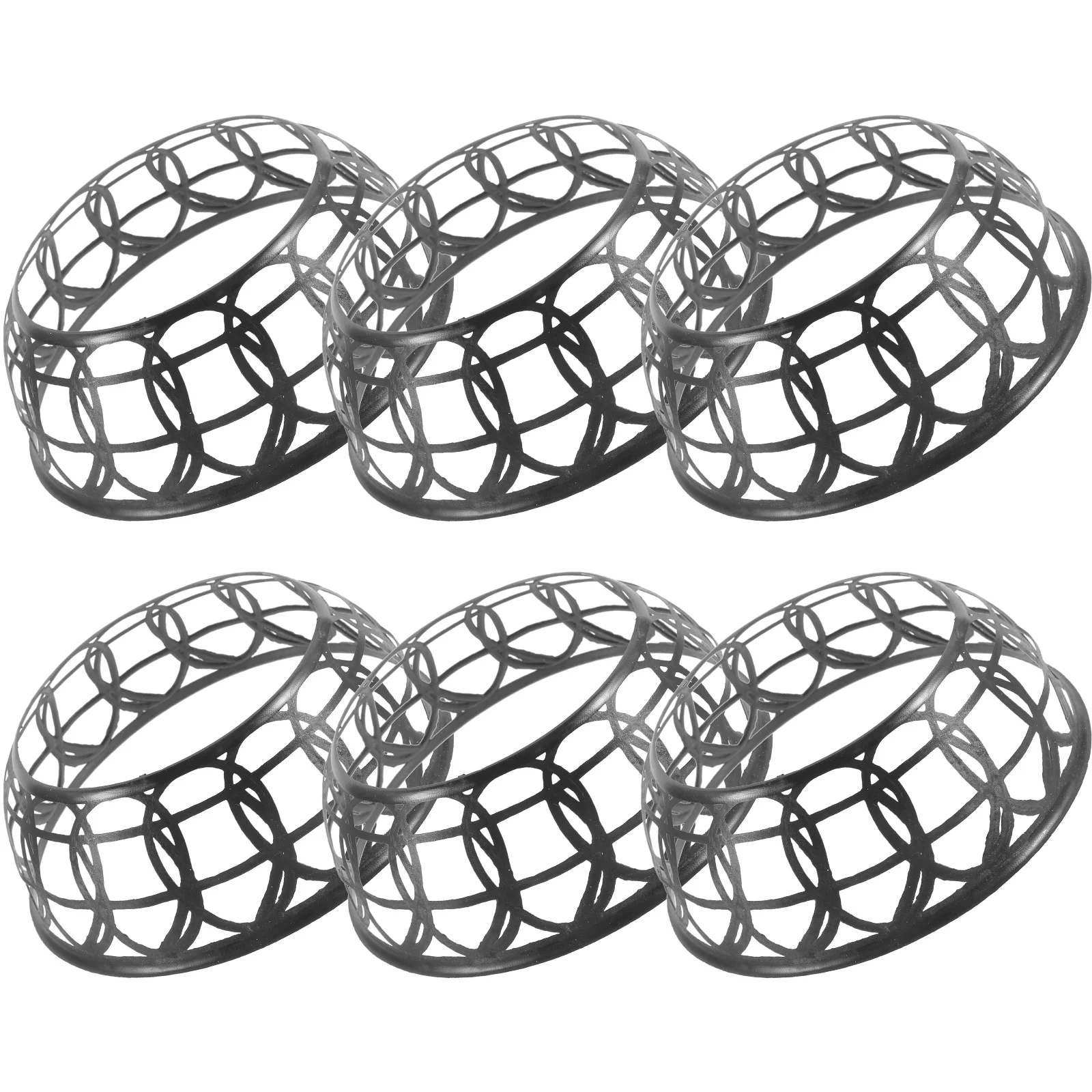 6 Pcs Rings Hat Inner Bowl Bamboo Straw 6pcs Loop Chinese Shaper Insert DIY Plastic Hoop Black Heawear Inside