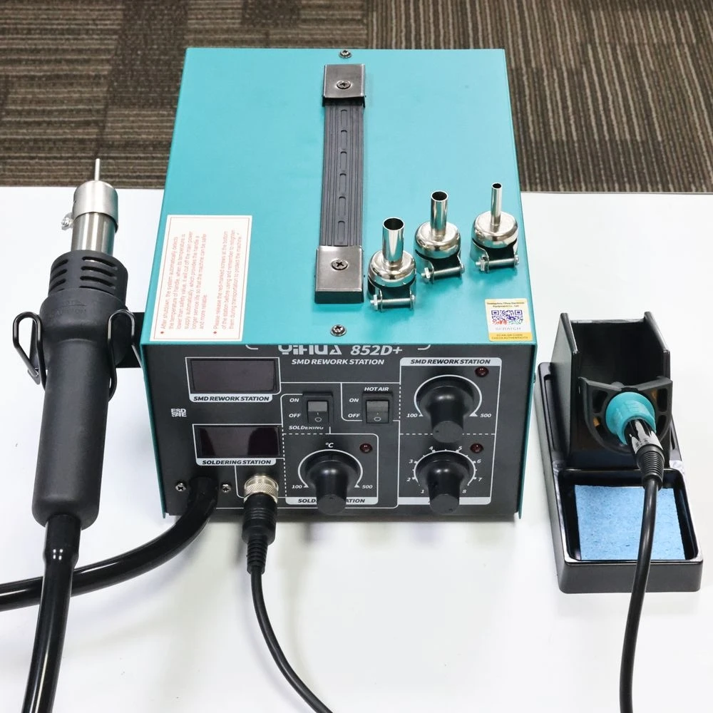 Dual Digital Display 2 In 1 Hot Air Desoldering Station YIHUA 852D+ Soldering Station Air Soldering Machine Iron Phone Repair
