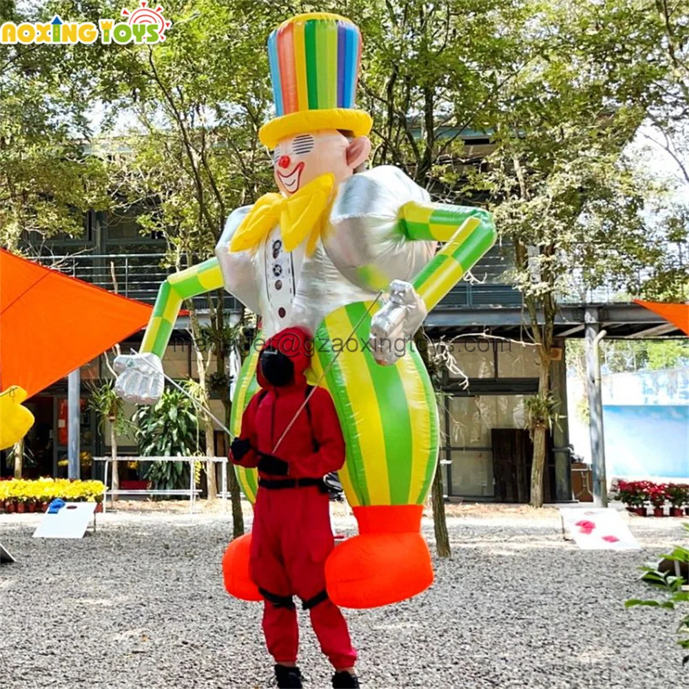 No Battery 3.5M Giant Inflatable Parade Clown Costume Walking Adults Joker Puppet For Halloween Event Carnival Performances