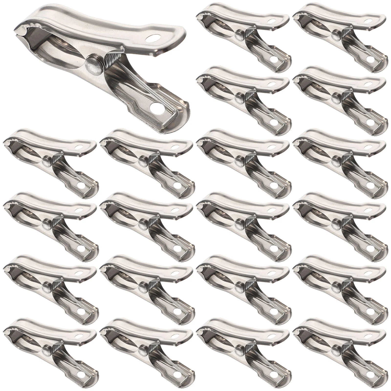 

40 Pcs Plant Stainless Steel Greenhouse Clips Cover Photo Multipurpose Clamps with Spring Silver Film Garden Sunshade