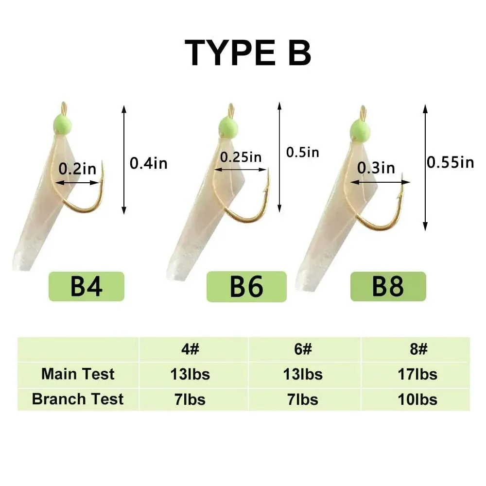3Pcs Fishing Rigs Fishing Lures Bait Rigs Luminous Fishing Rigs Freshwater Saltwater Real Fish Skin Rigs with Hooks Swivels