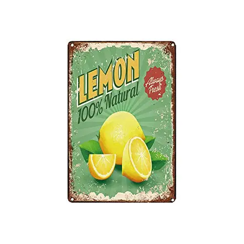Lemon 100% Natural Metal Tin Sign Decor