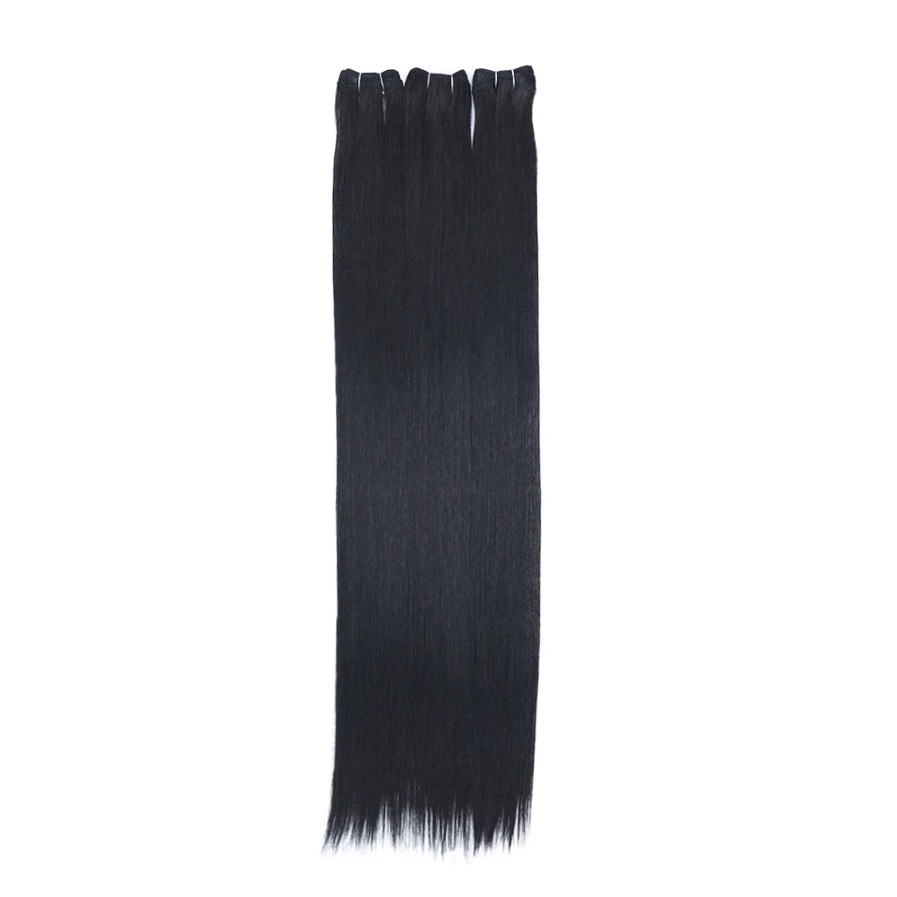 Bone Straight Synthetic Hair Bundles With Closure 100% Futura Hair Weave Bundles With Machine Lace Closure 3 Bundles And Closure