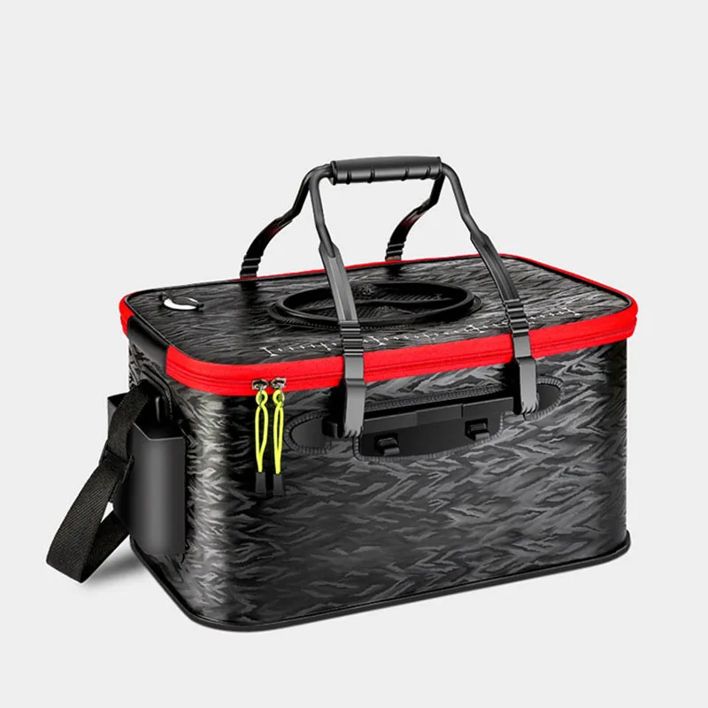 Foldable Live Fish Bucket, Fishing Tools, EVA Sealing, Waterproof Fish Bag, Outdoor Angling Tank Box