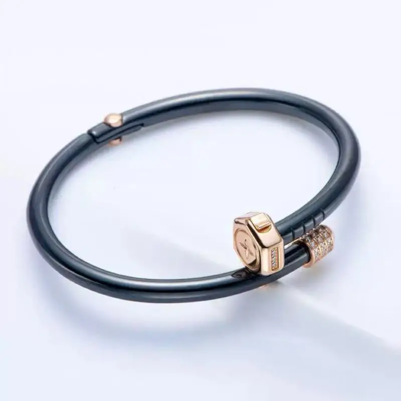 Unisex 925 Sterling Silver Black Onyx Bangle Bracelet for Men And Women
