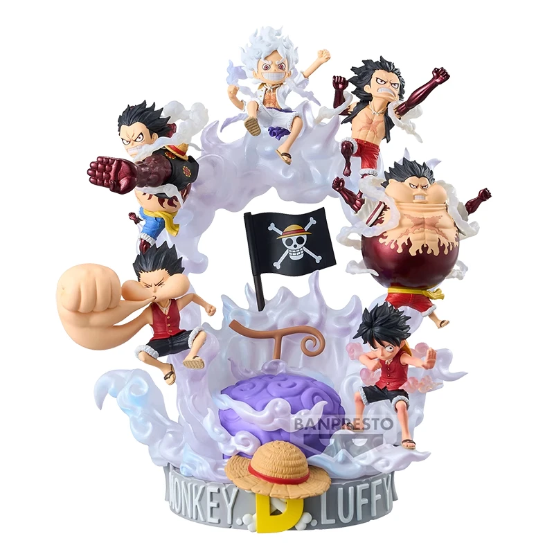 Bandai genuíno uma peça anime figura wcf luffy egghead figura de ação brinquedos para meninos meninas presente modelo colecionável ornamentos