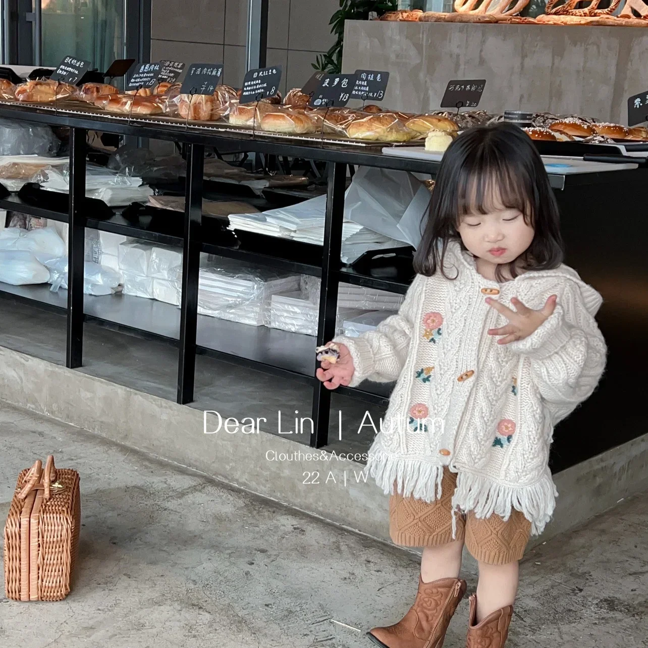 Sweater Coat Korean Childrens Clothing Autumn Girls Embroidery Knitwear Children Cardigan Baby Cloak Vintage Sweet