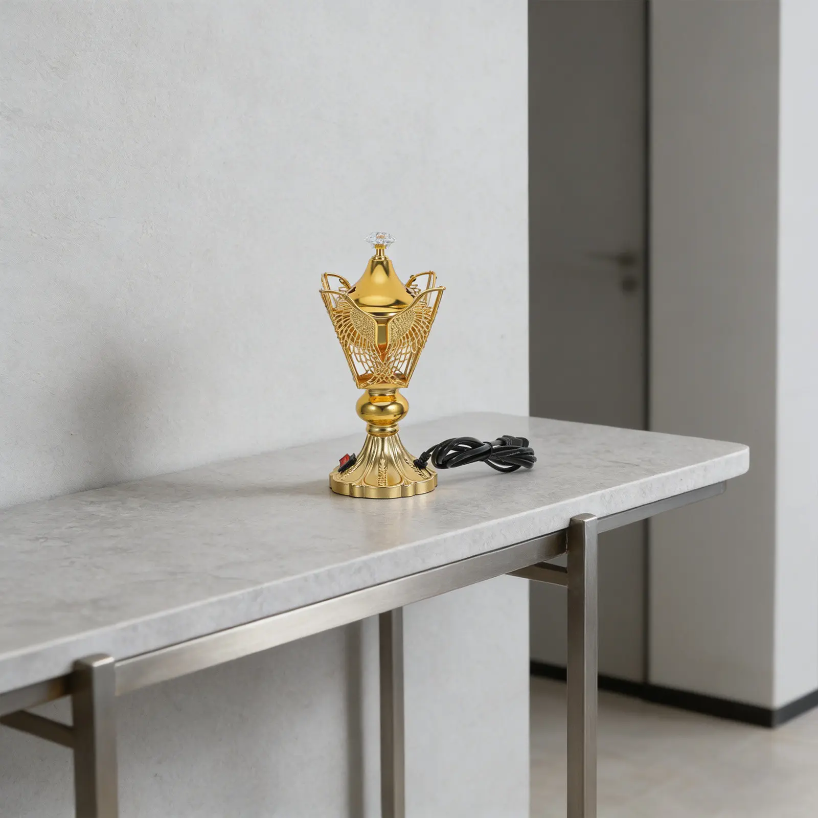 Plug in Electric Incense Burner for Home Middle Eastern Oud Bakhoor Frankincense Resin Burner Iron Censer for Yoga Meditation