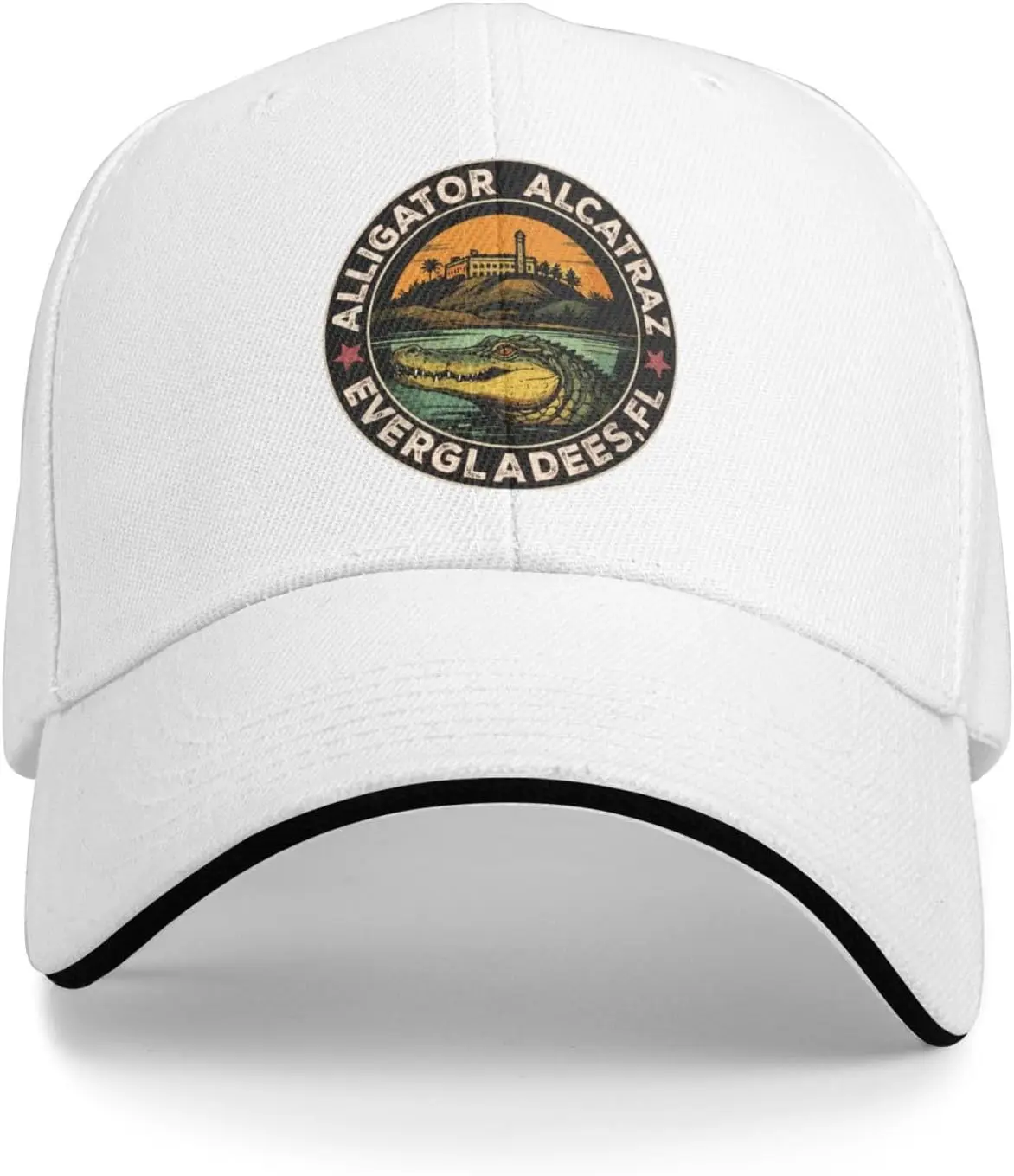 قبعات فلوريدا Everglades Alligator Alcatraz للنساء قبعة بيسبول كلاسيكية مغسولة للجري سريعة الجفاف