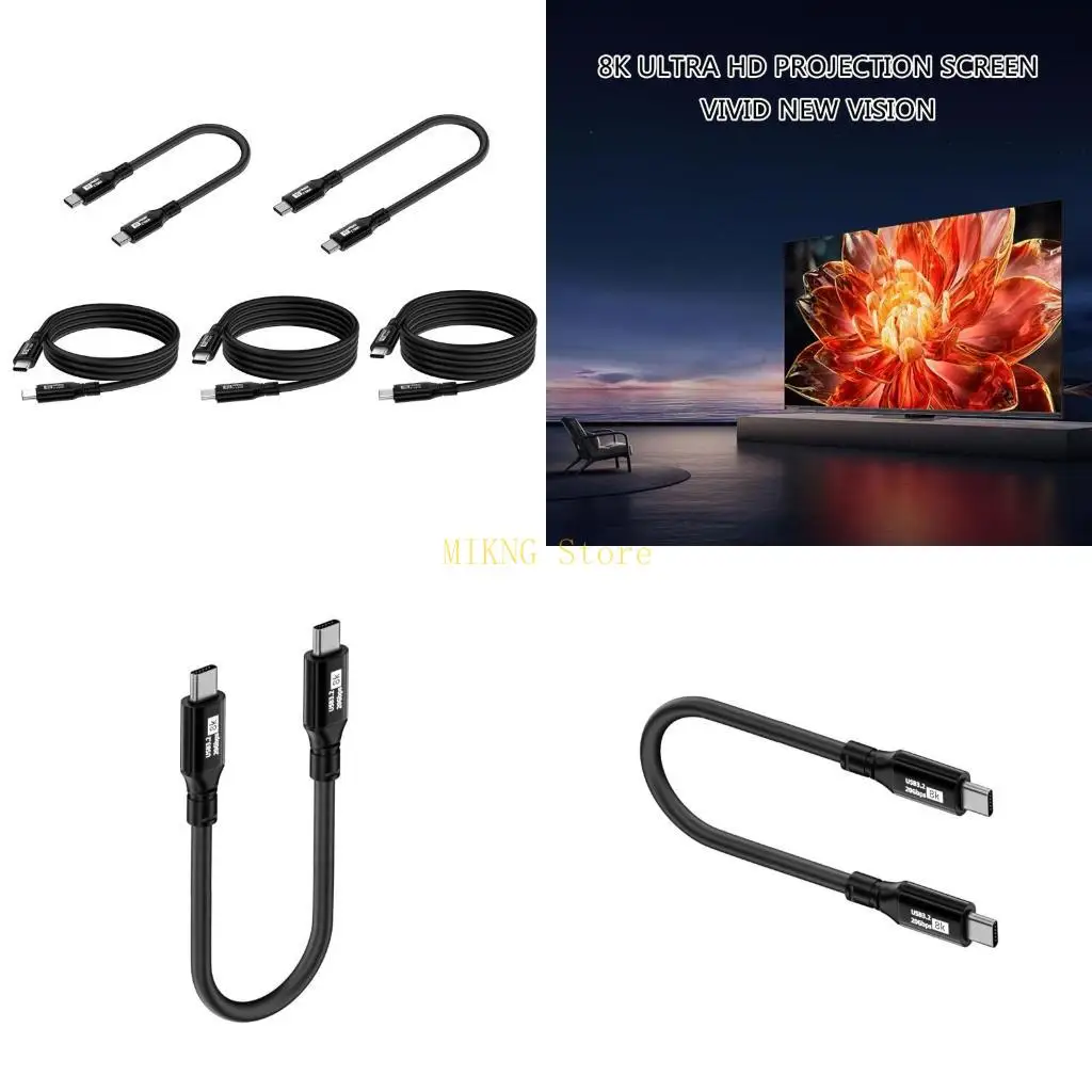 100W 타입 C 타입 C 충전 케이블, USB C 빠른 충전 와이어 라인 지원 20GBPS 데이터 동기화 랩톱 및 최고의 판매