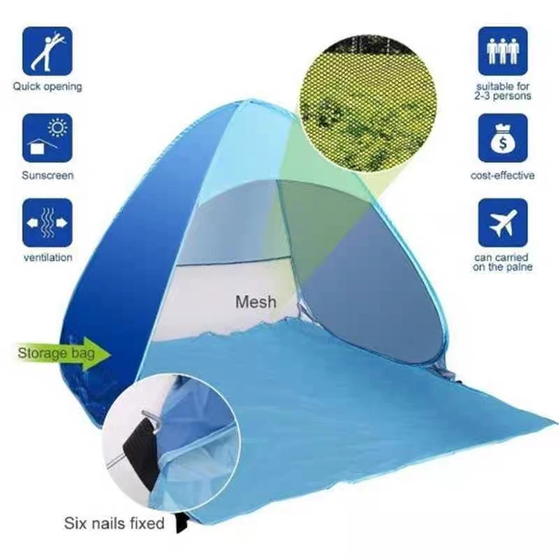 UR61001 Beach Tent Pop Up Open Anti-UV Sunshelter Waterproof Automotic Open Family Tourist Fish Outdoor Sunshade Camping Tent