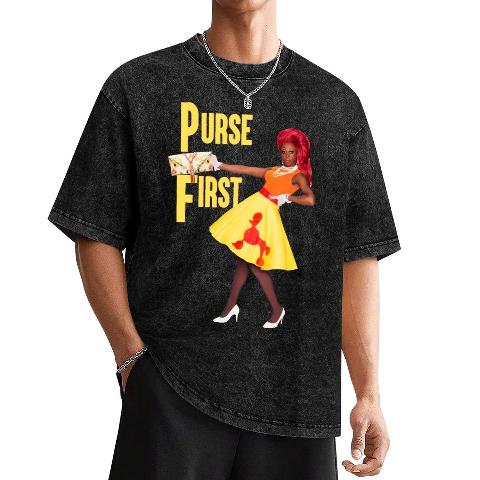 PURSE FIRST T-Shirt vintage custom t shirt vintage graphic tee summer top men clothing