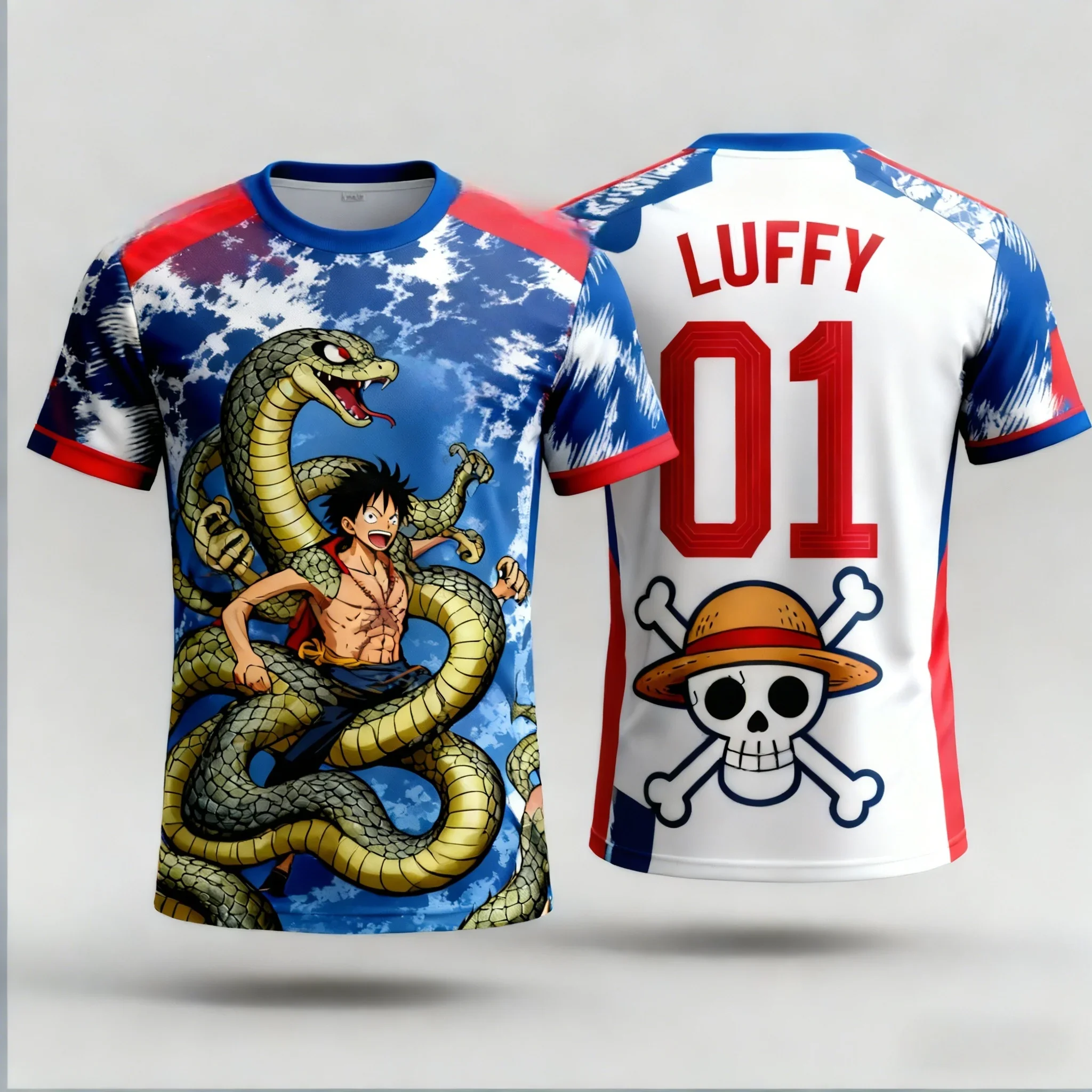 Kinder Einteiler T-Shirt Robin Devil Fruit Print Sommer Lässige Jungenkleidung Mädchen Kurzarm Herren Trikot