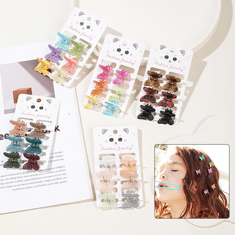 6 Pcs/sets Small Hair Claw Clips Women Girls Plastic Small Hair Crab Claw Barrettes Mini Hair Clips Hairpin Fashion Accessories