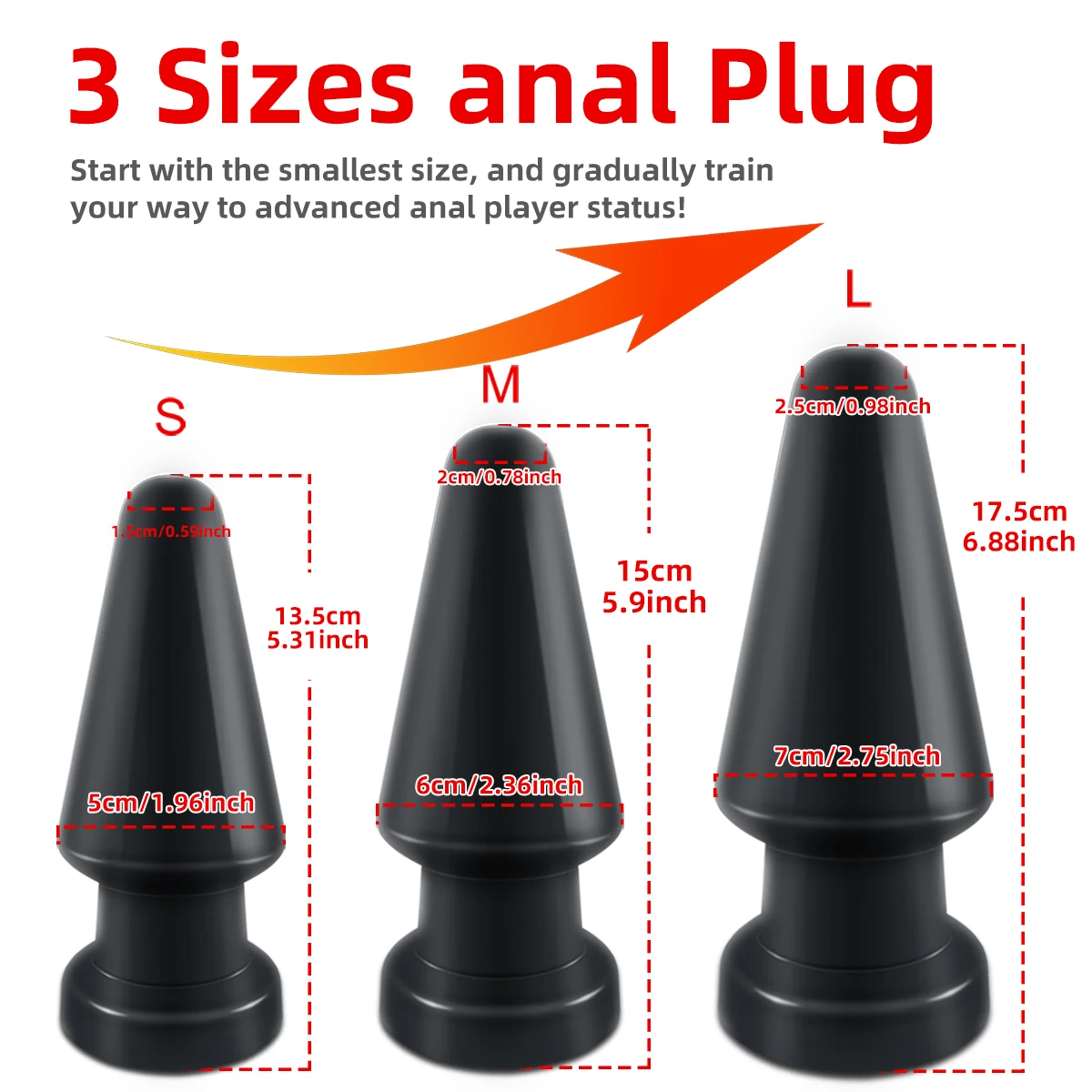 Anal Plug 3 Sizes S M L Soft PVC Cone Butt Plugs Big Anal Toys For Women Men Unisex Anus Stimulation Gay Sex Toys Adults Sexshop