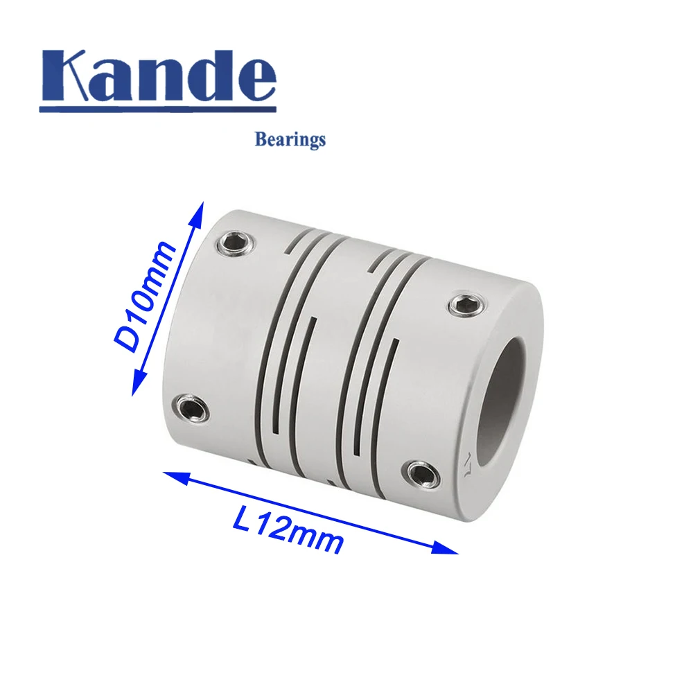 1PC kande CI Parallel Line Coupling D10L12 3/4/5mm Aluminum Alloy 3D Printer Coupling Groove Type Elastic Screw Coupling