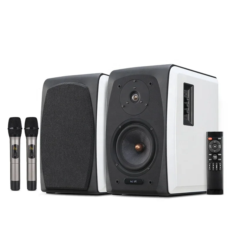 

New arrival bookshelf blue-tooth speakers with wireless microphone subwoofer home theater bookshelf speakers