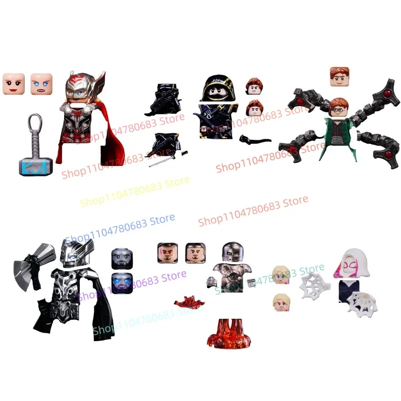 MOC Baustein Held Mini Figur Montage Modell Display Anime TV Dekor Spielzeug Urlaub Geschenk Sammlerstück
