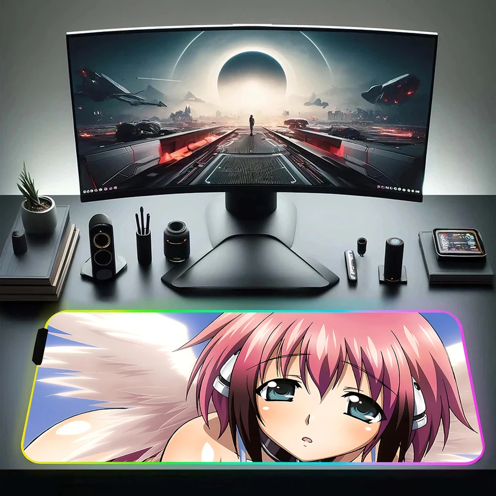 Heaven's Lost Property RGB Pc Gamer Keyboard Mouse Pad Mousepad LED Glowing Mouse Mats Rubber Gaming Computer Mausepad