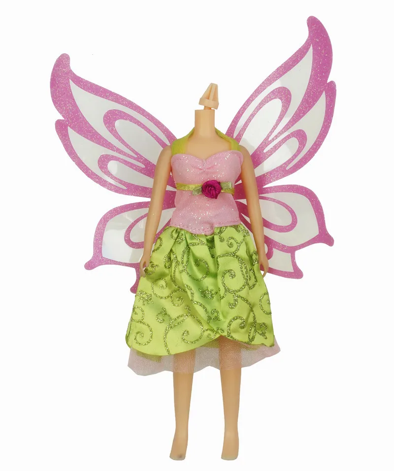 Sweetpie Female Doll Dress with Wings for Blythe Licca Jenny Fashion Clothes for Slim Doll Body Compatible with Female Fashion D