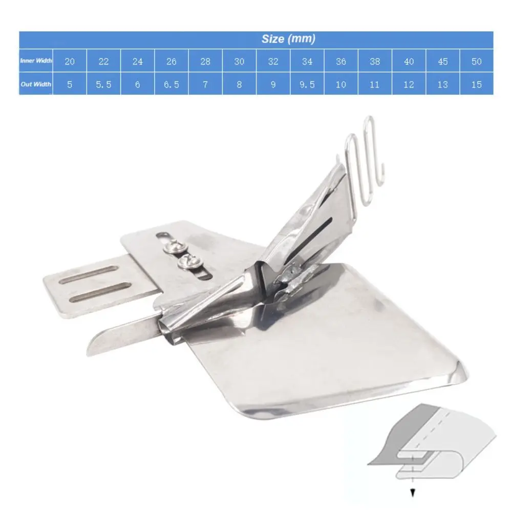 Durable Industrial Sewing Machine Hemming Device Double Folding Right-Angle Bias Binding Household Edging Pull Tube