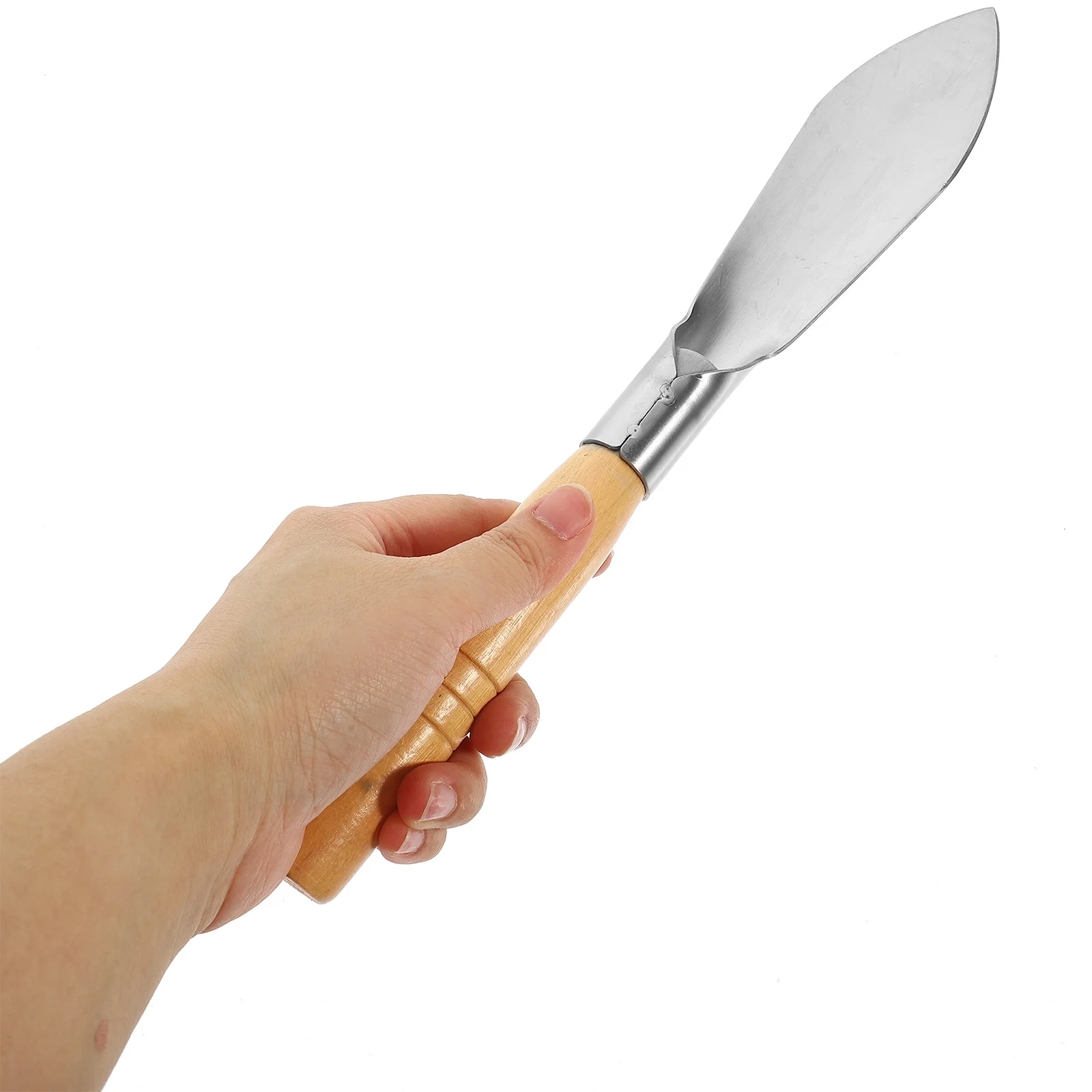 مجرفة حديقة صغيرة بمقبض خشبي مجرفة يدوية من الفولاذ المقاوم للصدأ لحفر أدوات ساحة الزراعة معاول للبستنة #6