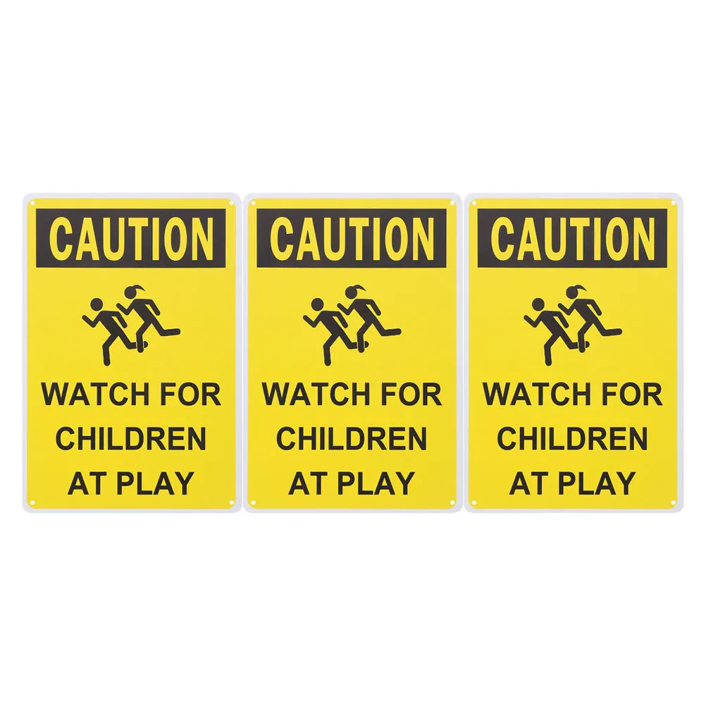 3 قطعة إشارات المرور تحذيرية معدنية بطيئة اللعب علامات السلامة للممرات حي المدارس الحدائق علامة تحذير #1