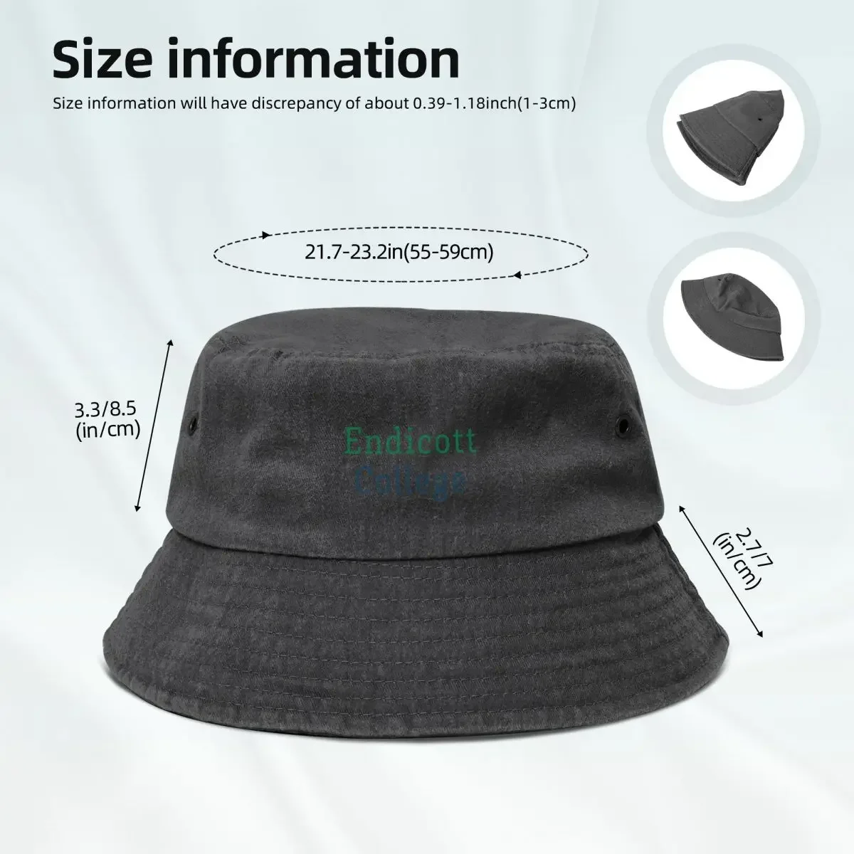 Endicott-Bucket Hat para homens e mulheres, moda chapéus, engraçado, faculdade