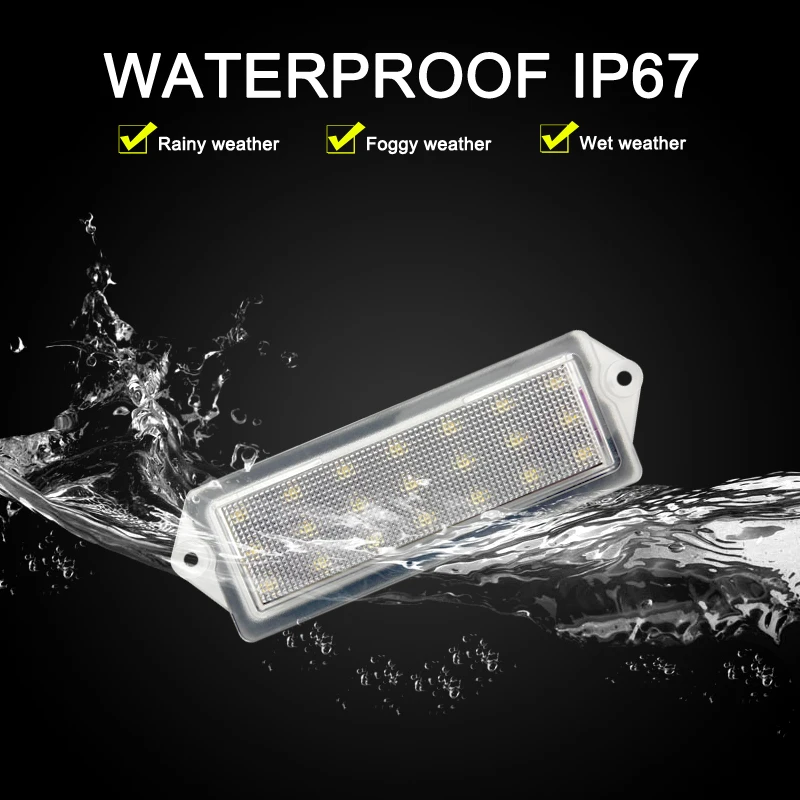 12V Waterproof LED Number Plate Lamp For Hummer H2 2003 2004 2005 2006 2007 White License Plate Light Assembly