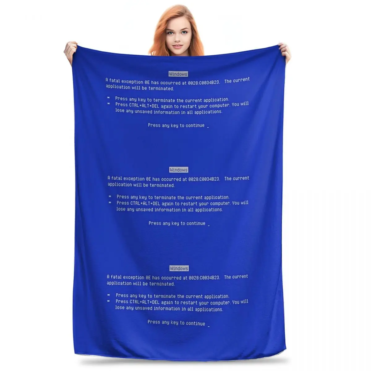 Blue Screen Of Death (BSOD) Blankets Flannel Breathable Throw Blankets Throw Blanket For Couch Bedding Office Throws Bedspread